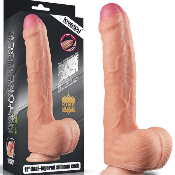 11 İnç Dual Layer Platinum Silicone Cock
